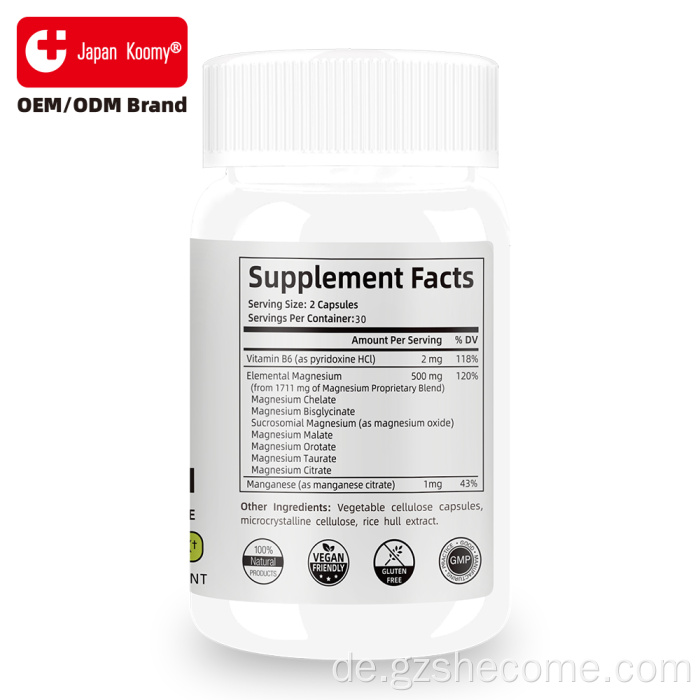 Shecome Magnesium-Durchbruchskapseln beruhigende Unterstützung